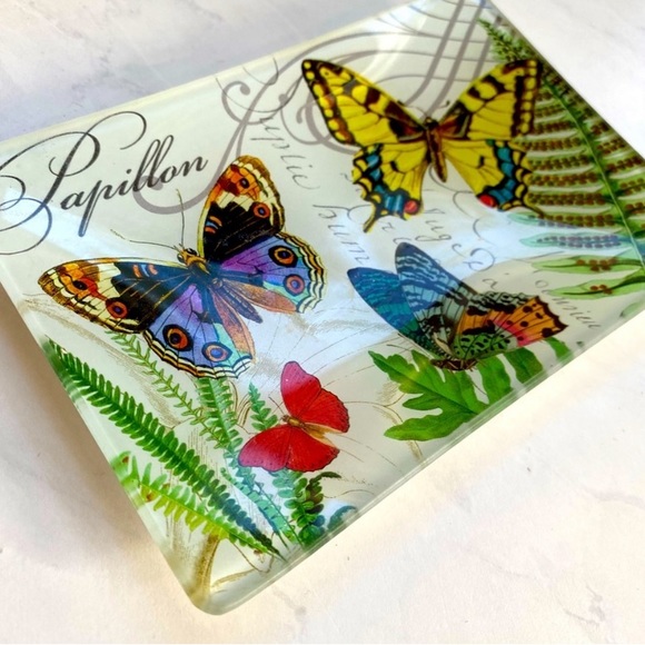 Michel Design Works Glass Butterfly Papillon Soap Dish NWT - Picture 4 of 7